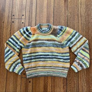 Rodebjer Stripe Ocean Puff-Sleeve Sweater New NWT Medium M $335